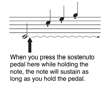 پدال Sostenuto ( وسط )