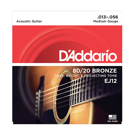 Daddario 80/20 Bronze EJ12 Medium | سیم گیتار آکوستیک
