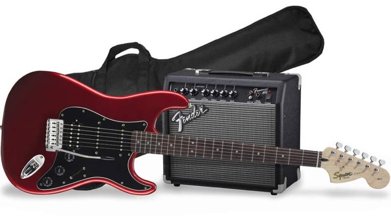 Fender Squier Affinity Strat HSS Pack-Candy Apple Red With Amp پکیج گیتار