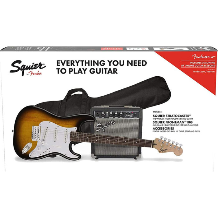 Squier Stratocaster Pack-Brown Sunburst پکیج گیتار الکتریک