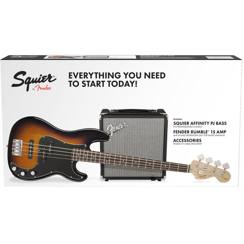 squier affinity series pj bass pack