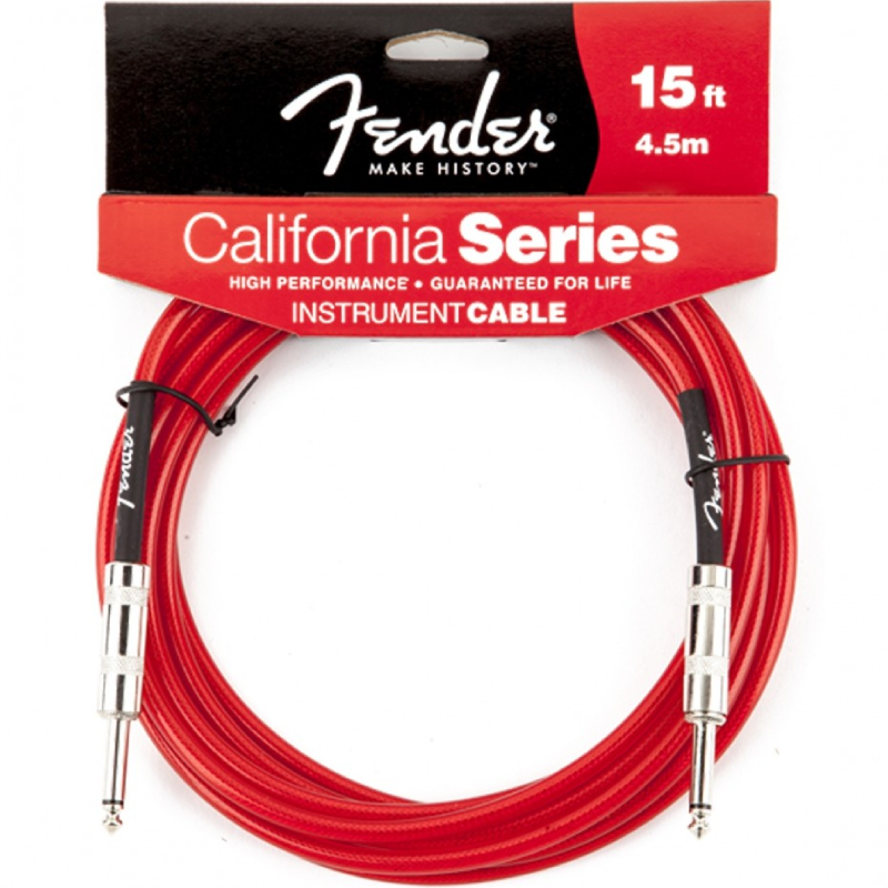 Fender California Instrument Cable Candy Apple Red 15ft - 990510009