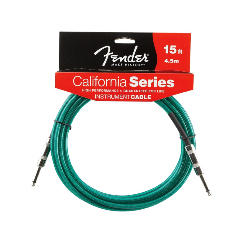 Fender California Instrument Cable surf green 15ft  - 0990515057