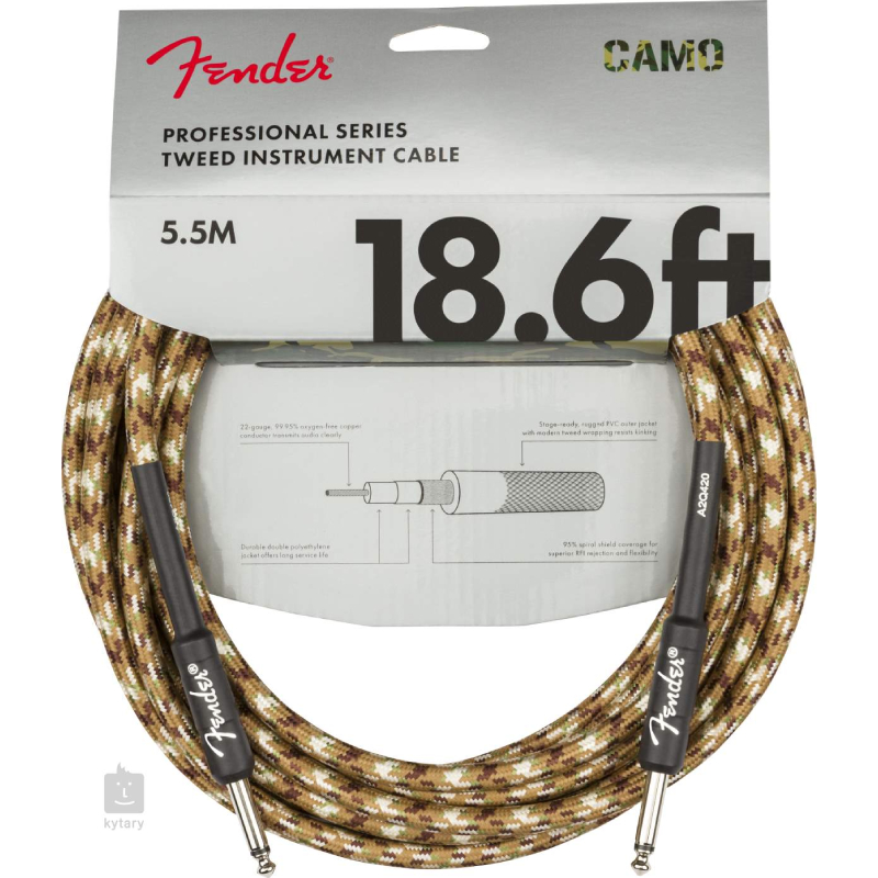 Fender Professional Instrument Cable Desert Camo 18.6ft - 990818107
