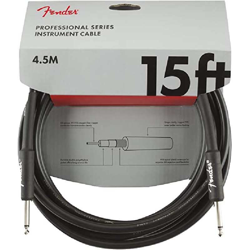 Fender Professional Series Instrument Cable Black 15ft 4.5m - 990820021