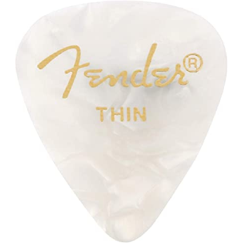 Fender Celluloid Picks 351 White Moto Thin 12Pack