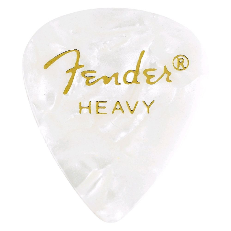 Fender Celluloid Picks 351 White Moto Heavy 12 Pack