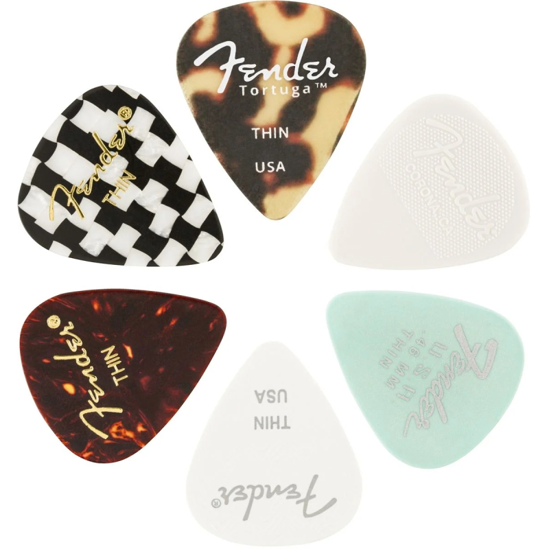 Fender Material Medley Pick Thin 6 Pack