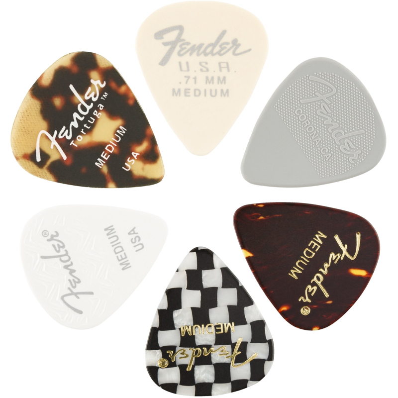 Fender Material Medley Pick Medium 6 Pack