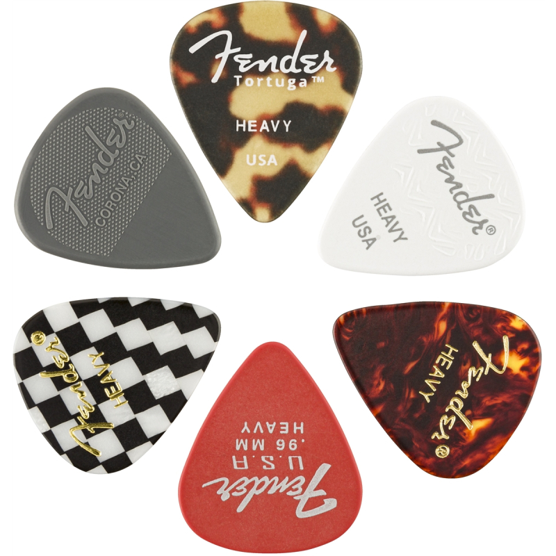 Fender Material Medley Pick Heavy 6 Pack