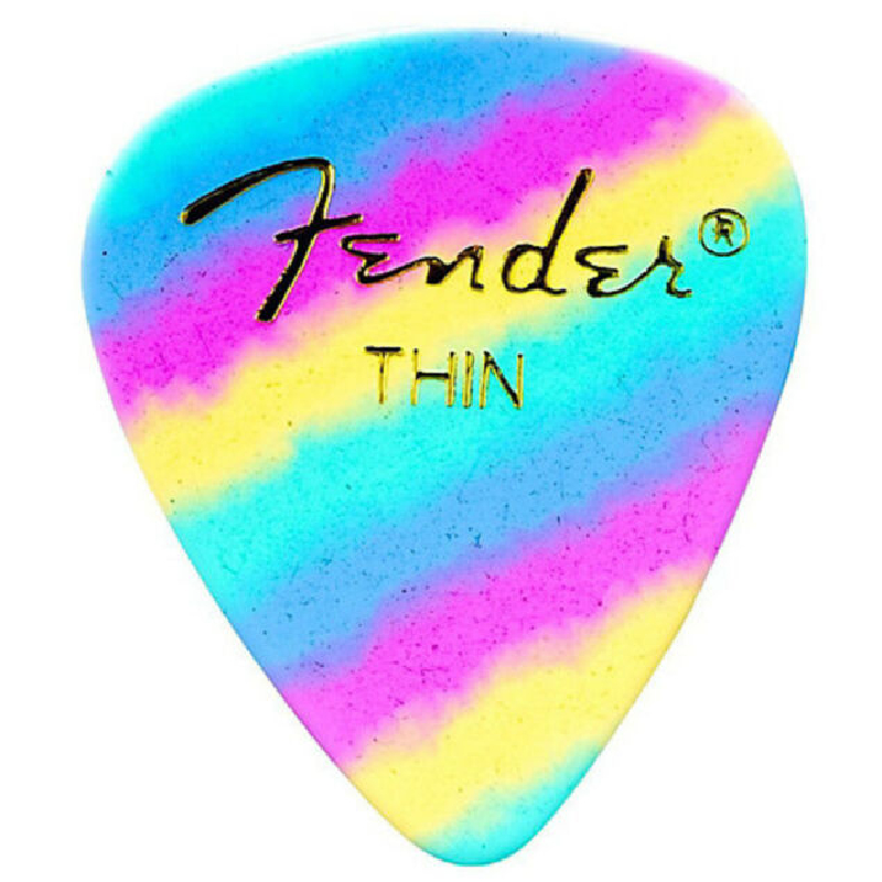 Fender Celluloid Pick Rainbow Thin 12 Pack