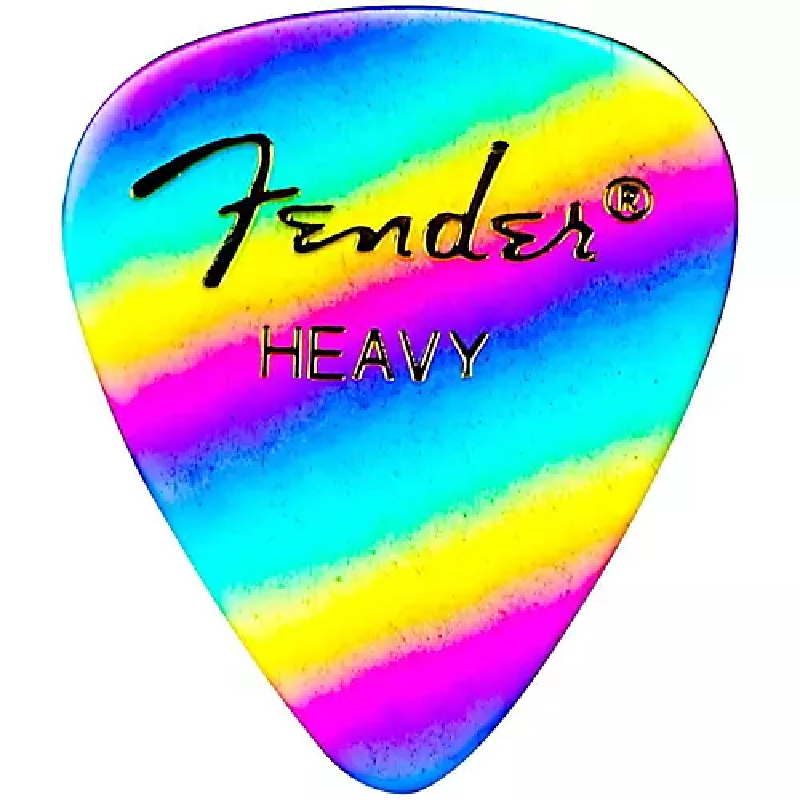 Fender Celluloid Pick Rainbow Heavy 12 Pack