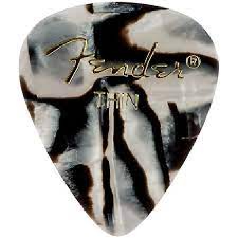 Fender Celluloid Pick Zebra Thin 12 Pack