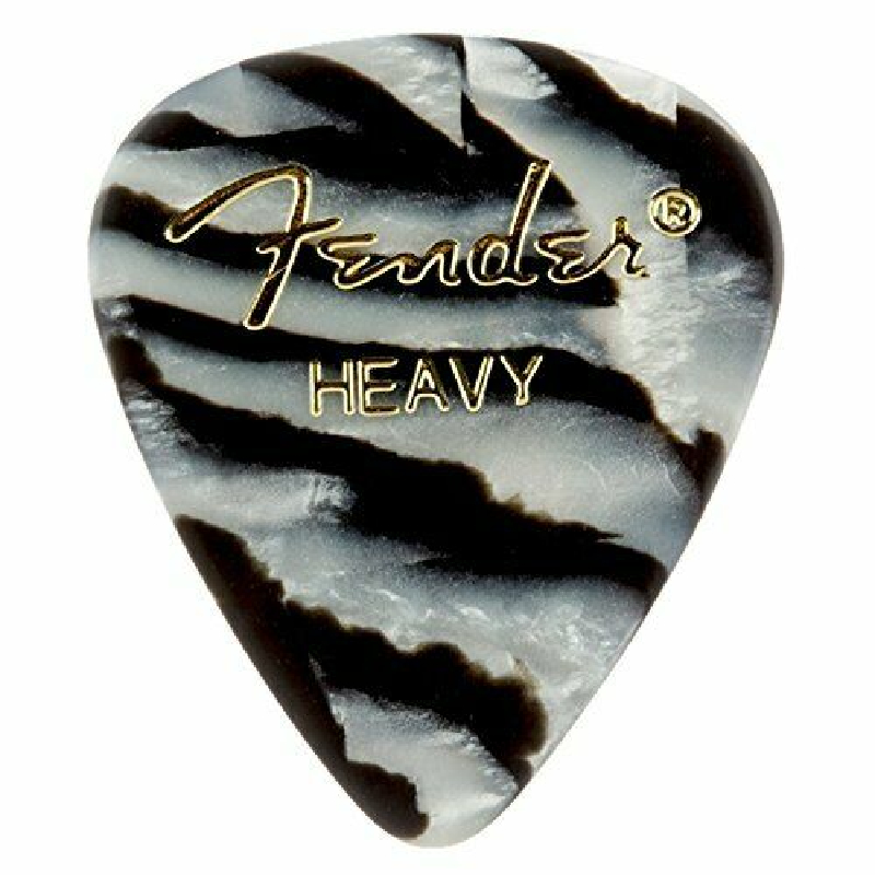 Fender Celluloid Pick Zebra Heavy 12 Pack