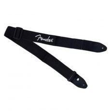 Fender Black Poly Strap White Logo - 0990662080