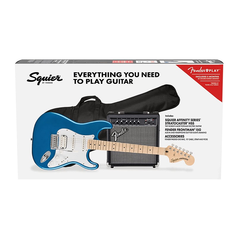 SQUIER AFFINITY STRATOCASTER MN HSS PACK - Lake Placid Blue