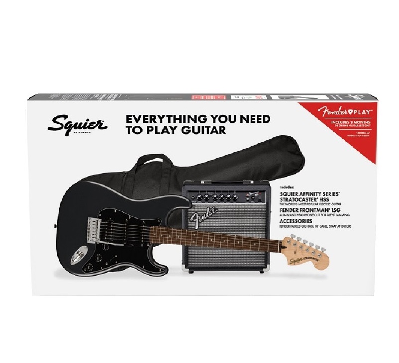 SQUIER AFFINITY STRATOCASTER HSS PACK - Charcoal Frost Metallic