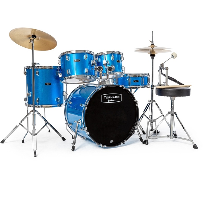 Mapex Tornado Studio Full Drum Kit - Blue Candy Paper