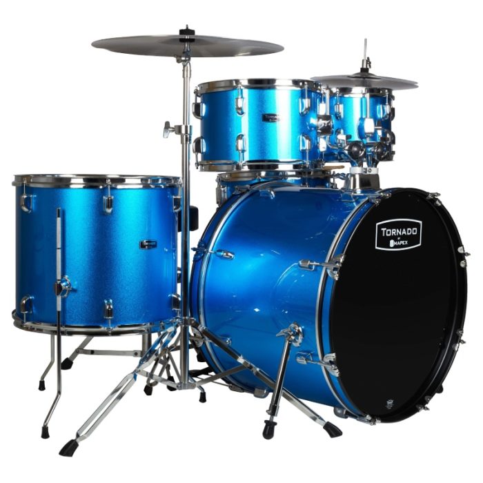 Mapex Tornado Studio Full Drum Kit - Blue Candy Paper سه رخ