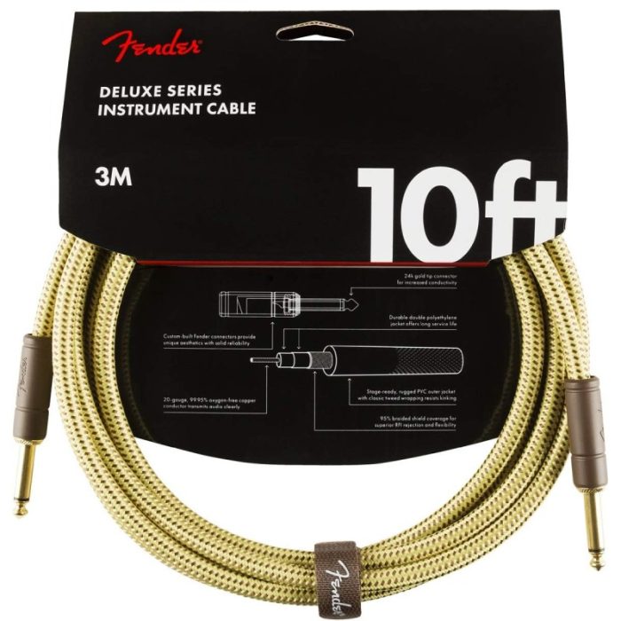 Fender-Deluxe-Series-Instrument-Cable-Straight-Straight-Tweed-10ft