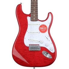 Squier Affinity FSR Stratocaster QMT - Crimson Red Transparent