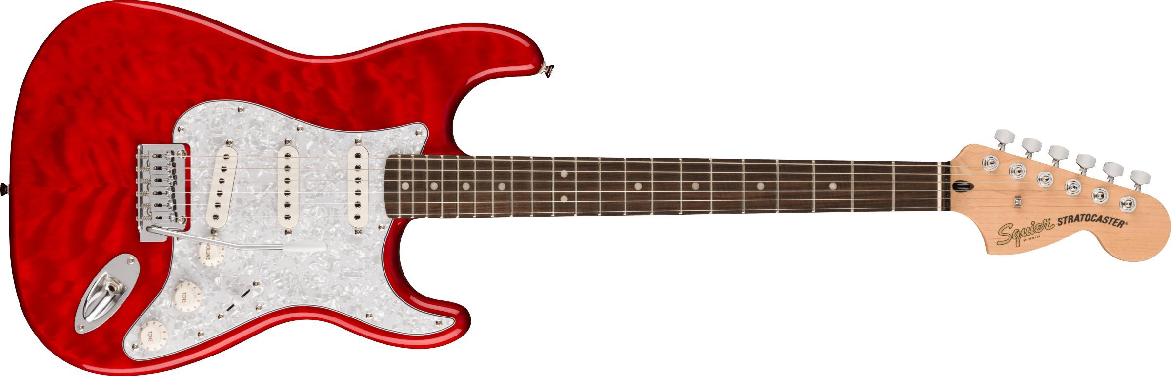 Squier Affinity FSR Stratocaster QMT - Crimson Red Transparent قیمت