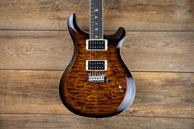 prs-se-custom-24-quilted-black-gold-sunburstprs-se-custom-24-quilted-black-gold-sunburst-گیتار