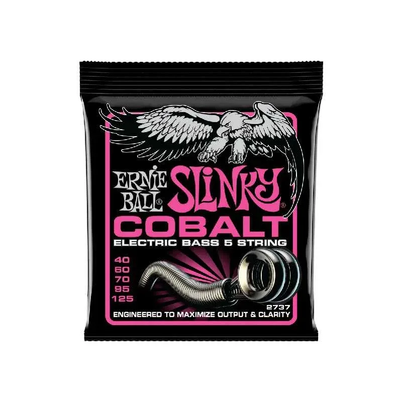 Ernie Ball Slinky Cobalt 040-125 5-String Bass Guitar Strings - 40-70 - 2737