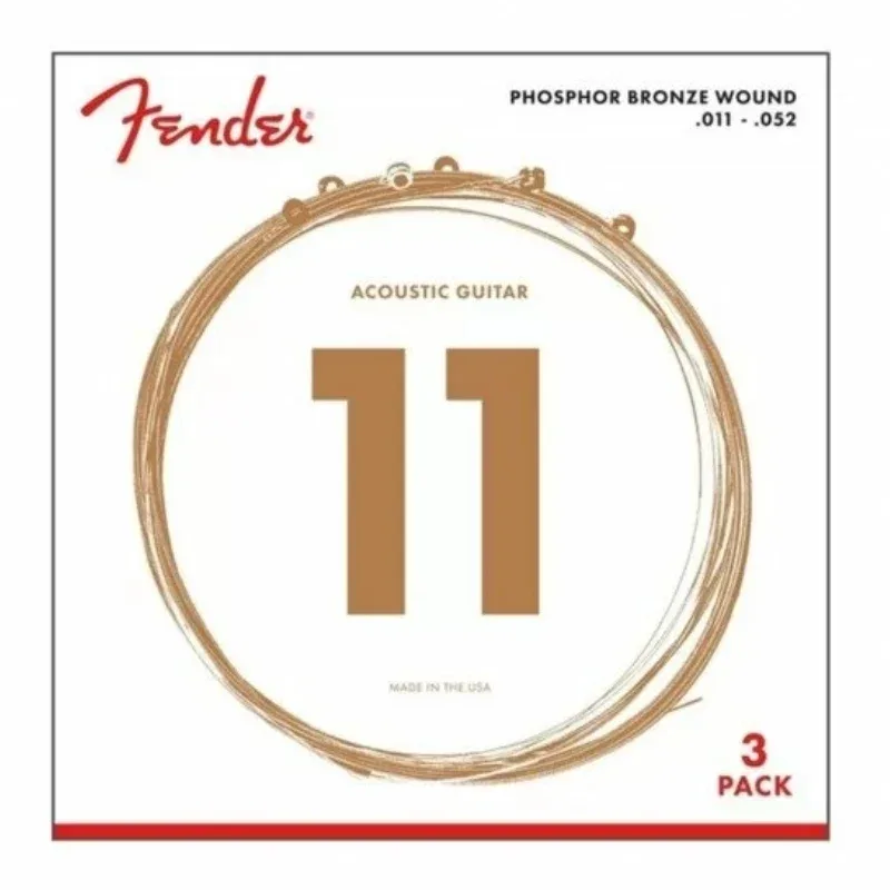 0730060405 Fender Phosphor Bronze Acoustic Guitar Strings, Ball  End, 60CL .011-.052