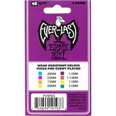 Ernie ball Everlast Guitar 1.0mm Purple Picks Plectrums - Pack 12 Qty - 9193