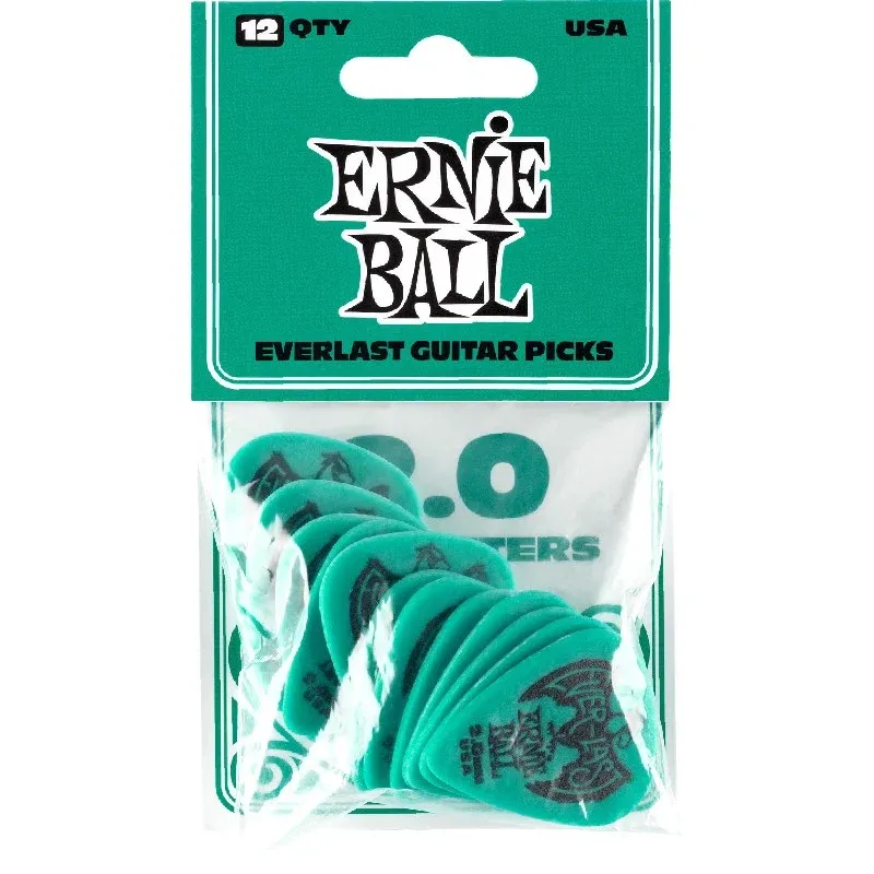 Ernie ball Everlast Guitar 2mm Teal Picks Plectrums - Pack 12 Qty - 9196