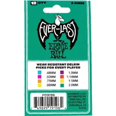 Ernie ball Everlast Guitar 2mm Teal Picks Plectrums - Pack 12 Qty - 9196