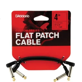 DAddario Accessories Flat Patch Cable 4in Right Angle Twin PK - PW-FPRR-204