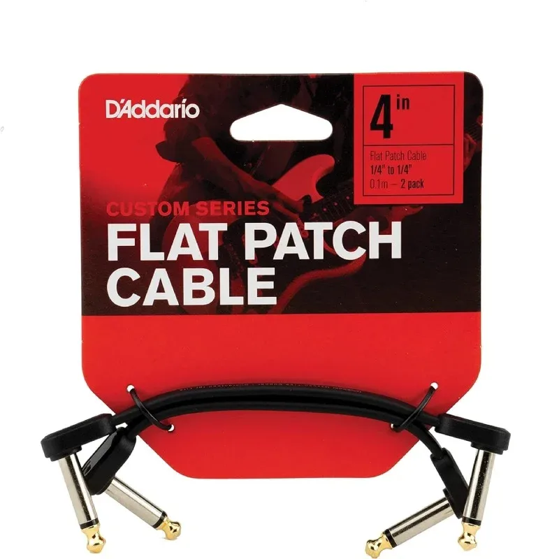 DAddario Accessories Flat Patch Cable 4in Right Angle Twin PK - PW-FPRR-204