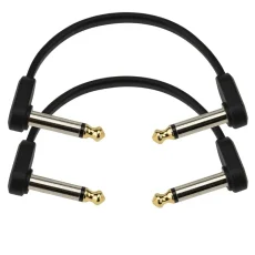 DAddario Accessories Flat Patch Cable 4in Right Angle Twin PK - PW-FPRR-204