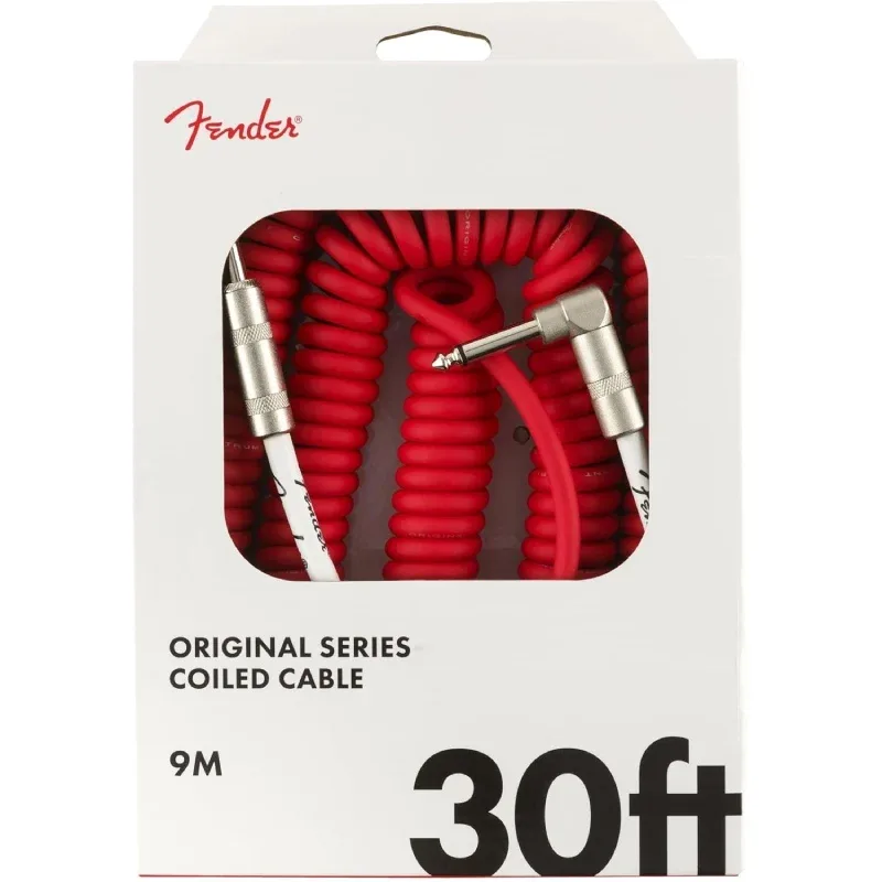 Fender Original Series Coiled Instrument Cable 30ft Straight-Angle Connectors - 0990823005