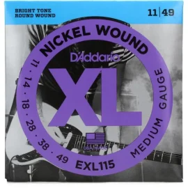 DAddario Electric Guitar Strings XL Nickel EXL115 Medium Gauge 11-49 - EXL115