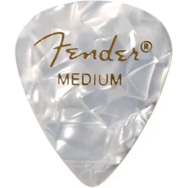 Fender Premium Celluloid 351 Shape Pick Medium White Moto - 1980351805