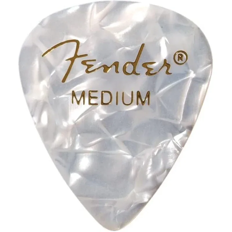 Fender Premium Celluloid 351 Shape Pick Medium White Moto - 1980351805